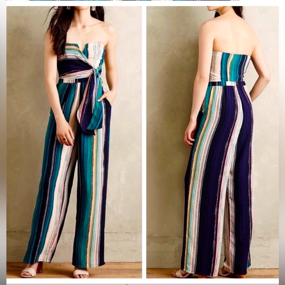 Anthropologie Multicolor Striped Jumpsuit